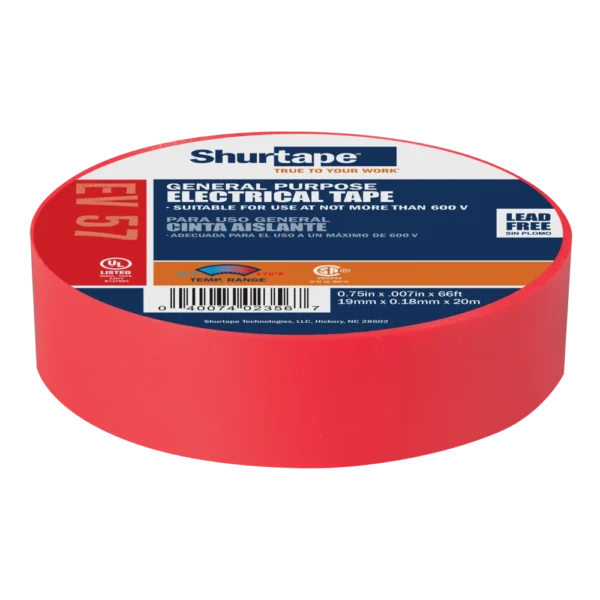 EV57 Electrical Tape 19mm x 0,18mm x 20m, red