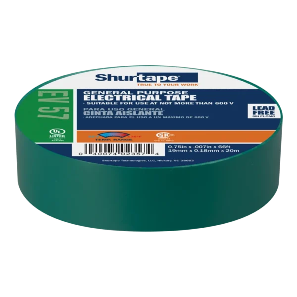 EV57 Electrical Tape 19mm x 0,18mm x 20m, green